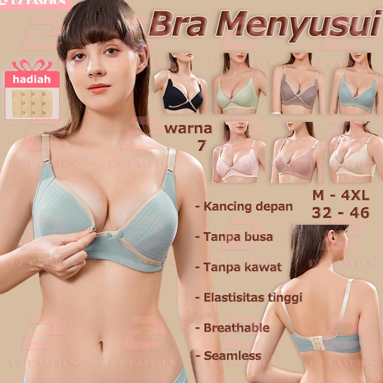 ORIGINAL Bra Menyusui tanpa kawat Bh menyusui Kancing Depan Bra Wanita ibu hamil Tanpa busa bra Cup 