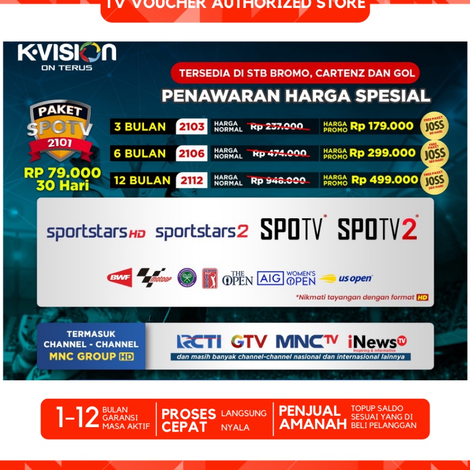 Wq Paket SPOTV KVISION Kvision MotoGP Badminton