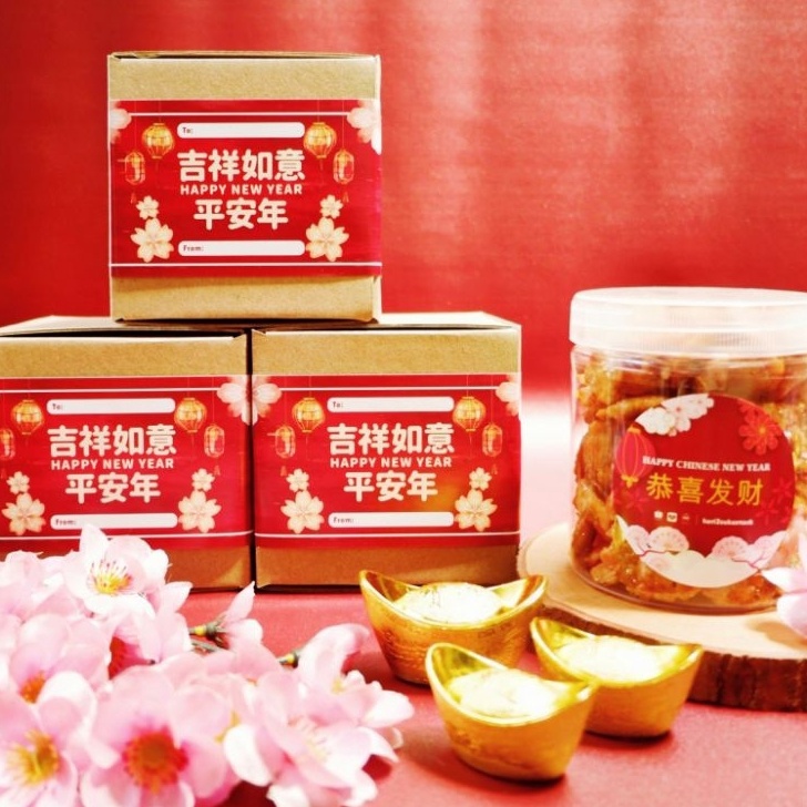 

Dijamin Ori CHINESE NEW YEAR Hampers IMLEK BOX ISI 1 TOPLES Bingkisan Makanan Parcel Cookies IMLEK CNY