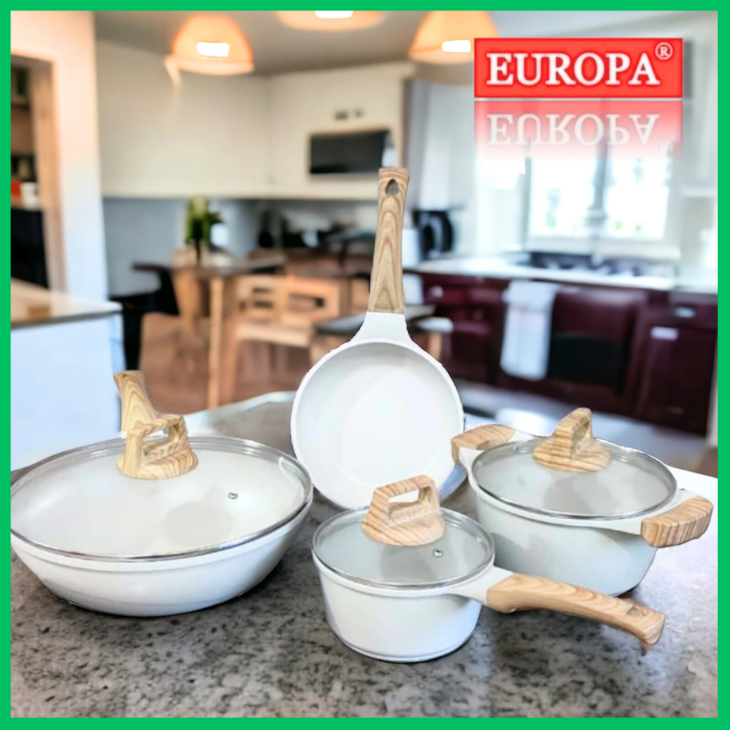 NEW Europa marble Fry pan wok pan sauce pan panci casserole teflon wajan anti lengket