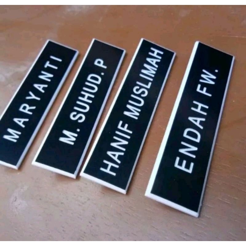 

name tag | papan nama fiber peniti | paku | magnet