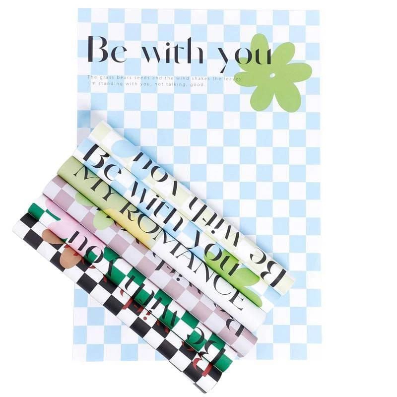 

Be With You Kertas Buket Motif Papan Catur Free packing non waterproof Flower Wrapping Ches Pattern