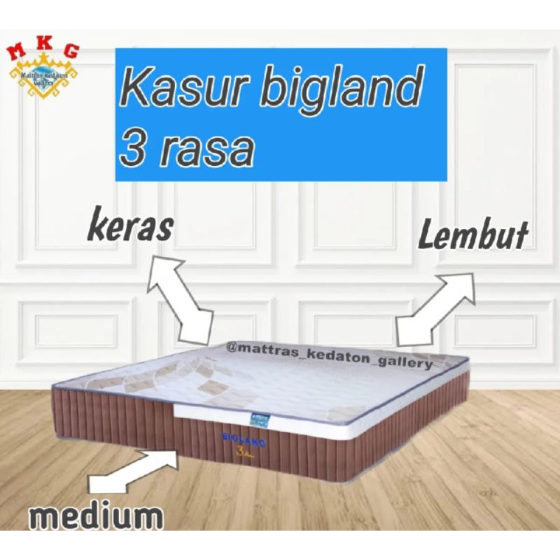 Kasur Bigland 3 rasa , keras , medium , lembut bisa di bulak balik kasur inovasi baru bigland lampun