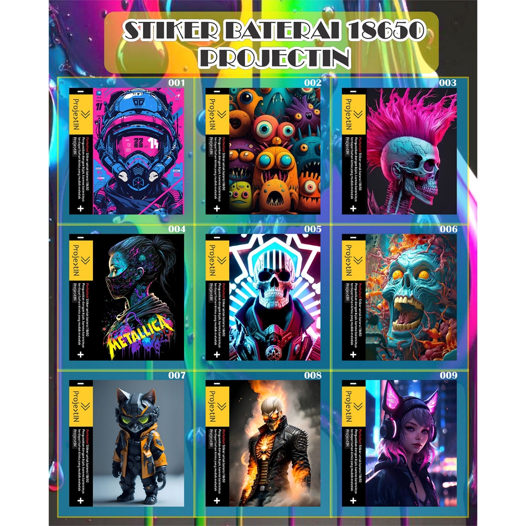 Stiker Batre 18650 ,Stiker Batrei 18650,Stiker Batu Batrei 18650