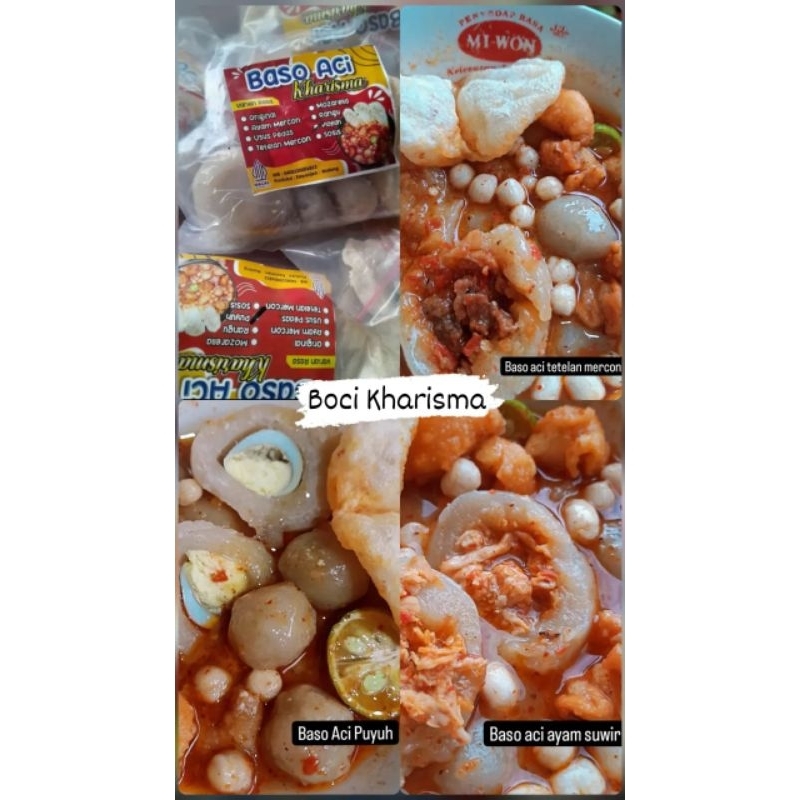 

Baso Aci kharisma / telur puyuh / tetelan mercon / tulang rangu / ayam suwir / halal / bakso extra hot / viral