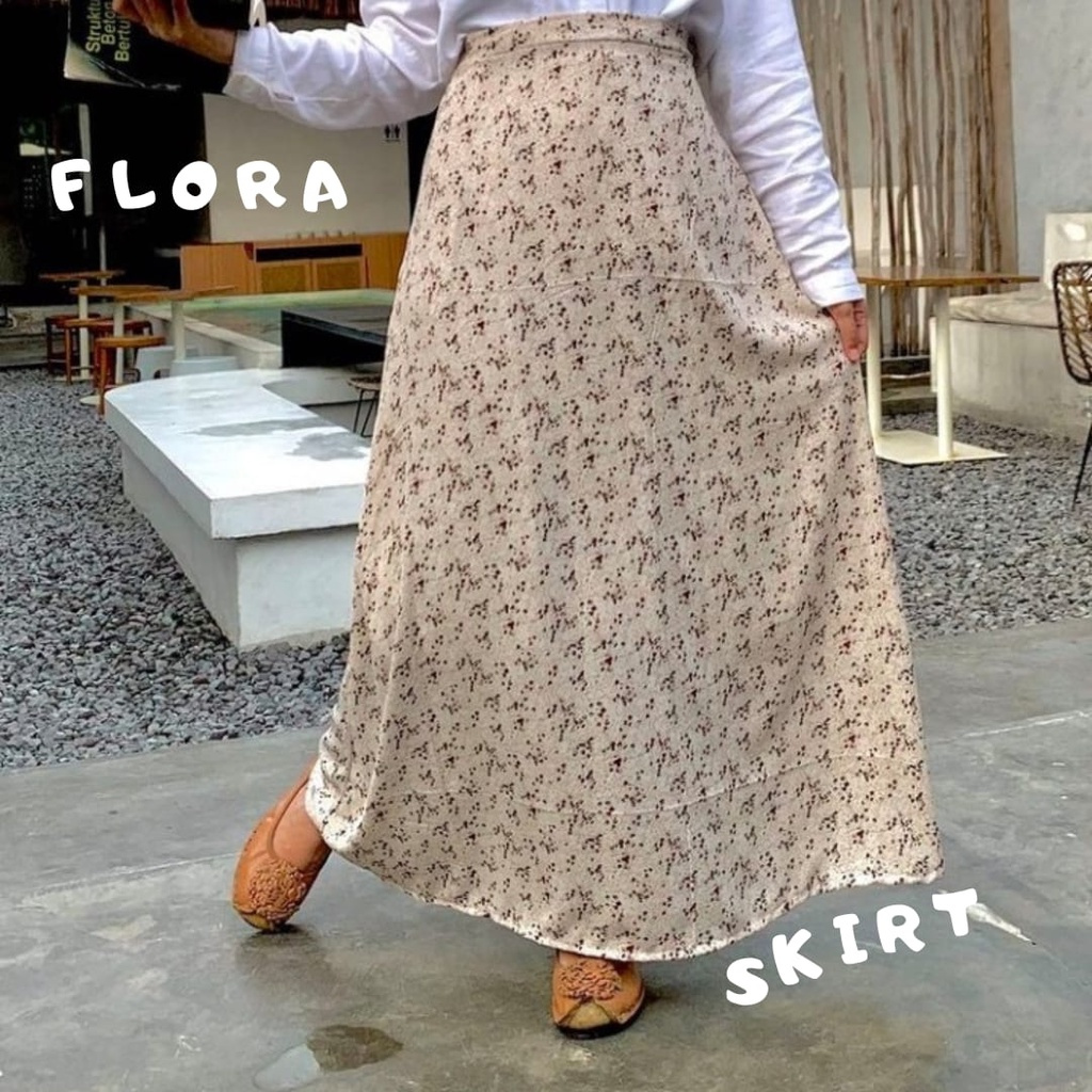 	 FLORAL SKIRT | ROK FLORA SKIRT | ROK BUNGA | PATTERN KOREAN MIDI SKIRT | ROK A LINE POLKA	