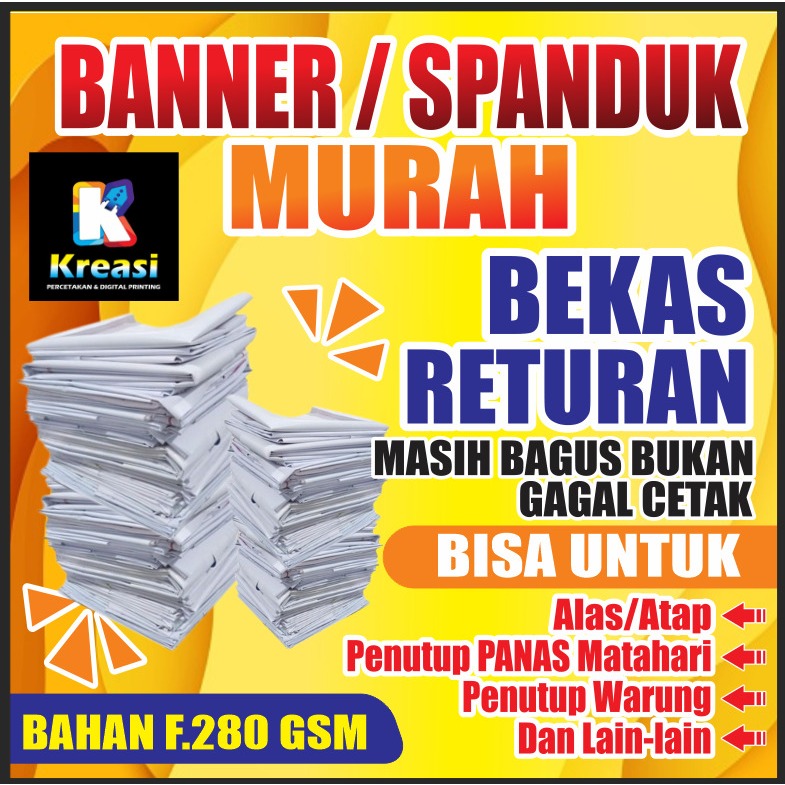 SPANDUK BEKAS GAGAL CETAK RETURAN MASIH BARU