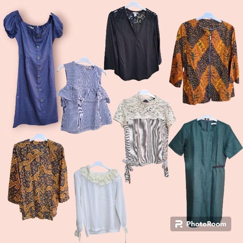 Preloved Blouse Dress dan Atasan / Thrift Murah Branded / Preloved Baju Dress Murah / Thrift Blouse Atasan / Preloved Batik Murah
