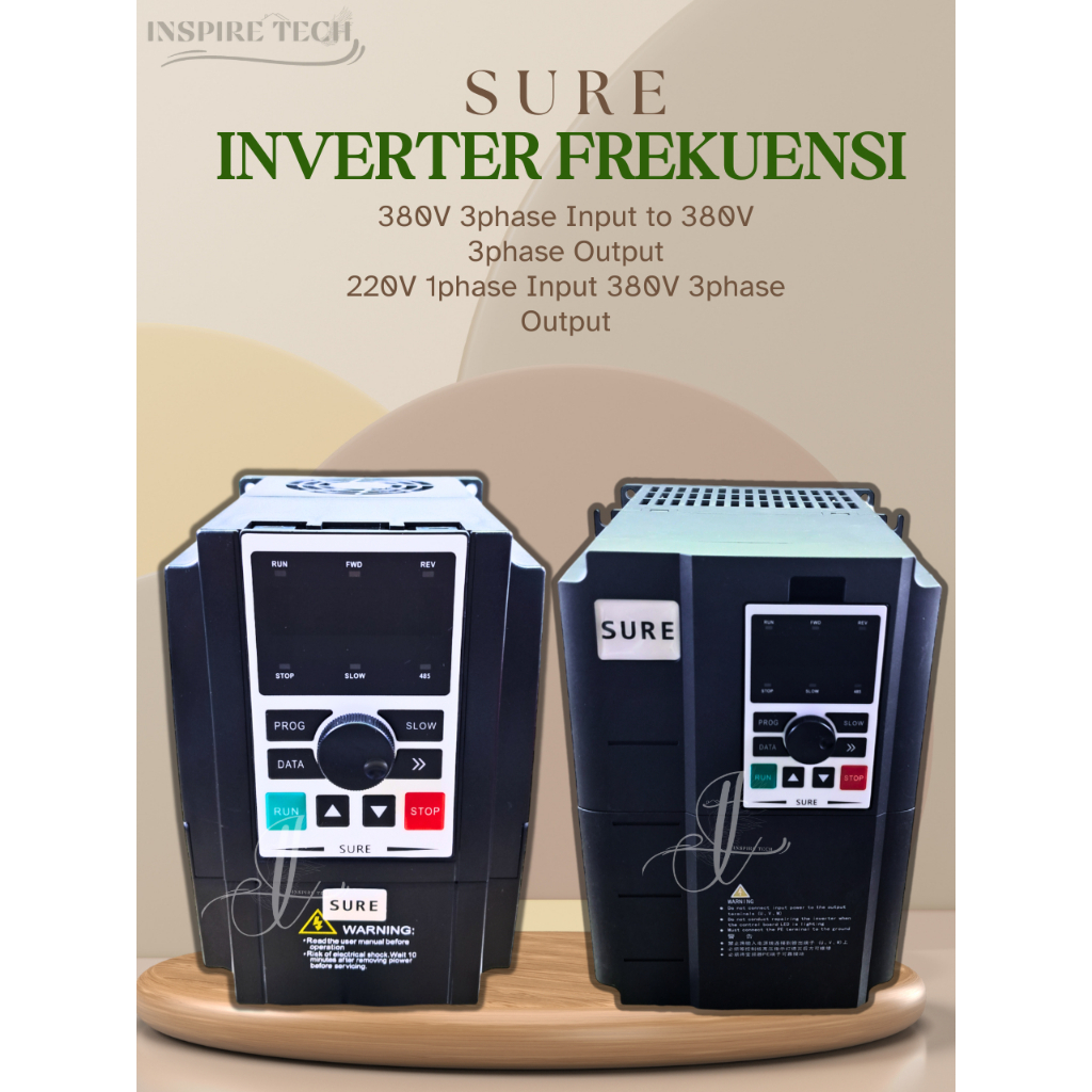 Inverter Frekuensi VFD 1phase 3phase 1phase to 3phase 0.5KW SURE INVERTER 220V/380V Variable Drive S