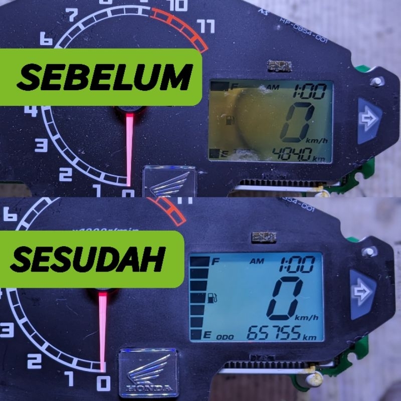 polaris polarizer polariser lcd speedometer megapro mono set atas bawah