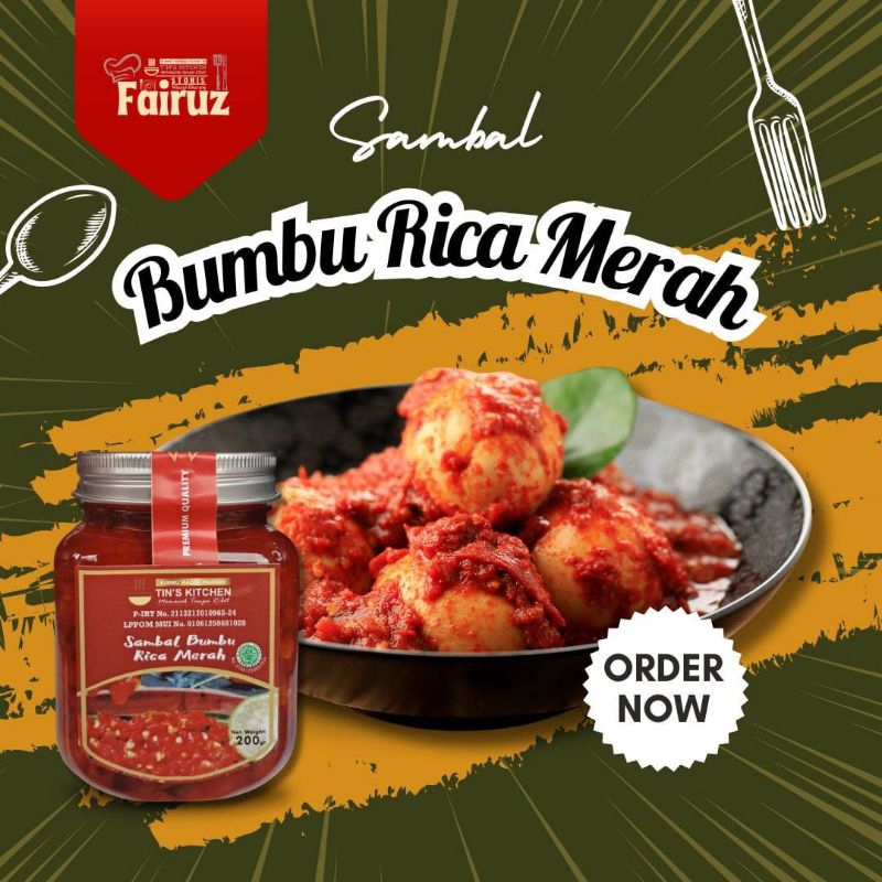 

Sambal Bumbu Rica Merah Tin's Kitchen Kemasan Unyu 220 gram