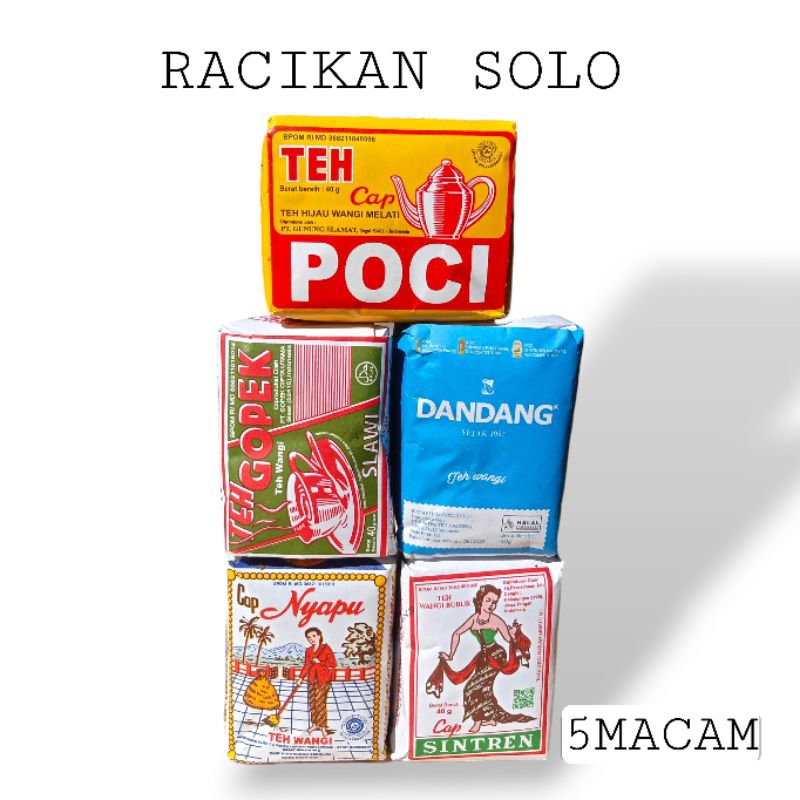 

PAKET 5 TEH RACIKAN SOLO. GOPEK NYAPU SINTREN DADANG POCI TEH SOLO