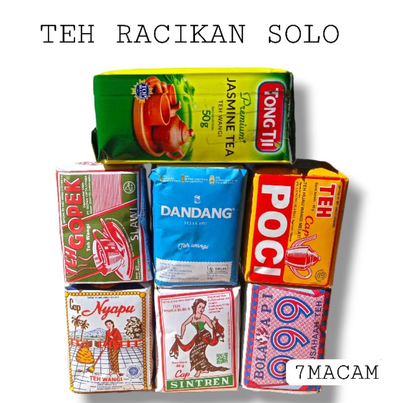 

PAKET 7 TEH RACIKAN SOLO. GOPEK, NYAPU, SINTREN,POCI,TONG TJI TEH SOLO
