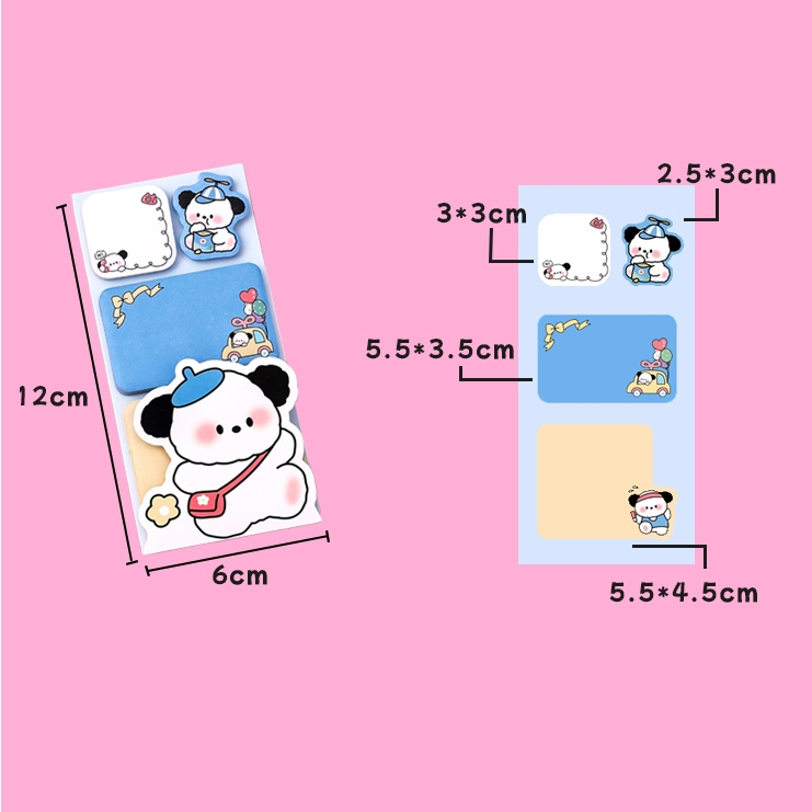 

Sticky Notes 4 in 1 Lucu Isi total 100 Lembar Kertas Catatan Tempel Estetik Motif Kartun Animal Gemes Berwana Full Color Aesthetic