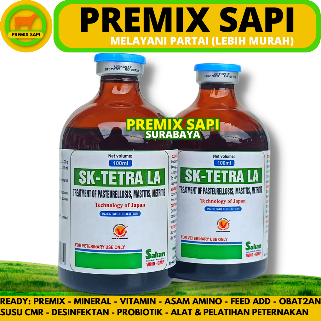 Esg - SK TETRA LA 100ml SAKAN - Antibiotik hewan spektrum luas long acting - Seperti Limoxin La Vet