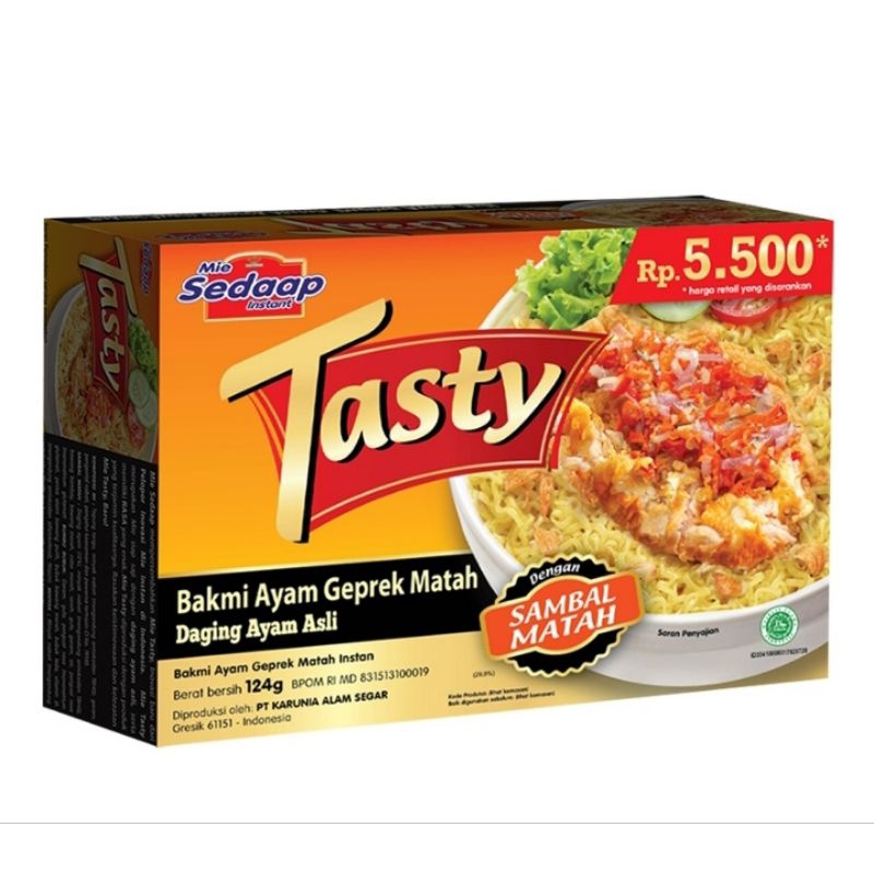 

Tasty Mie Instant Bakmi Ayam Geprek Matah 124 g