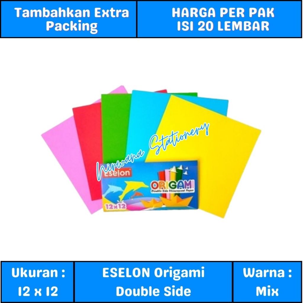 

(1 Pak) Eselon Origami Double Side 12x12 | Kertas Lipat 2 Sisi