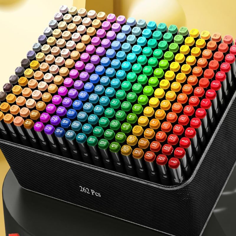 Marker Spidol 262Pcs Colors Twin Markers Drawing Marker Spidol Dual Side Fine Art Marker Co