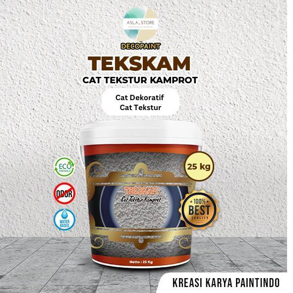 Tekskam Kamprot | Cat Tekstur Cat Tembok Dekoratif | Cat Tekstur Pasir 25Kg