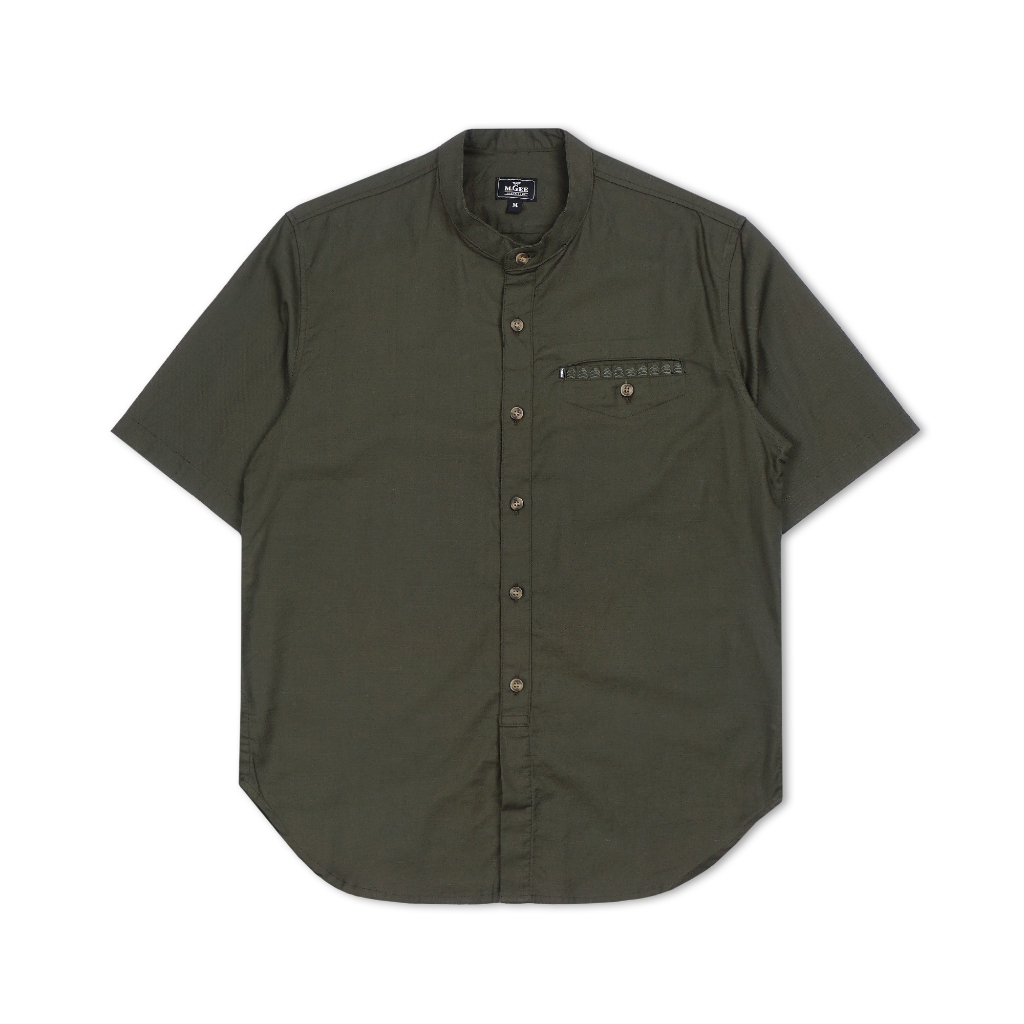 Baju Koko MGEE Original - Baju Koko Lengan Pendek MGEE Original Alfero CKPR 088 Olive