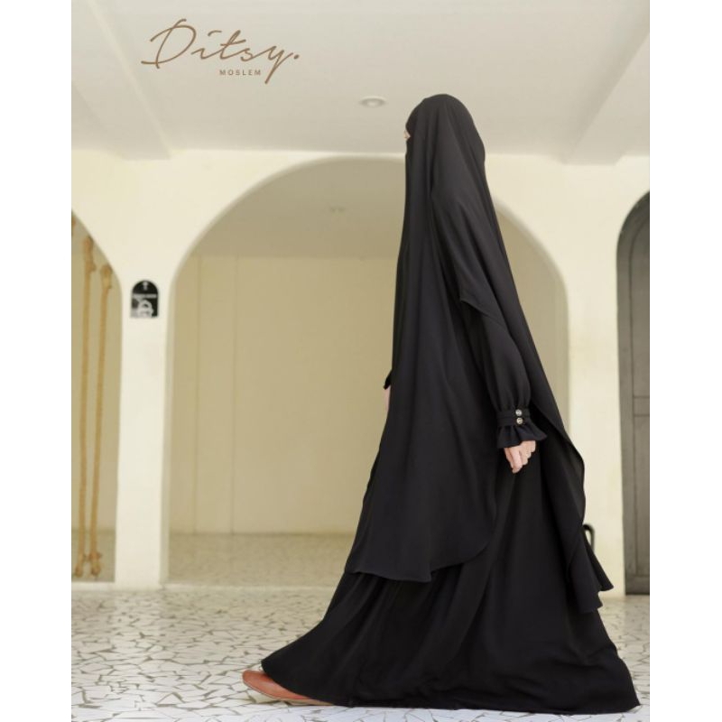 Preloved Ditsy Moslem Laerina Black size M