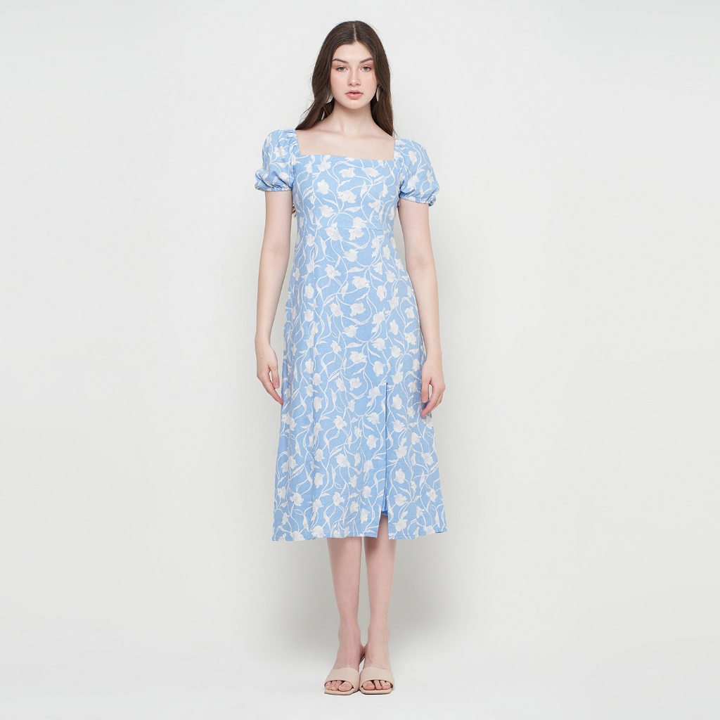 Seutail X Prisca Angelina - Elena Dress Square Neck dan Lengan Puff 010311