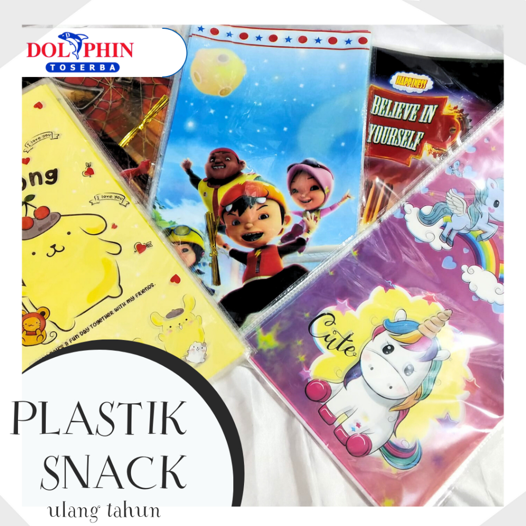 

(Isi 20 PCS) Plastik Snack Ulang Tahun Anak Motif Kartun Opp Party Bag Snack Ultah Karakter