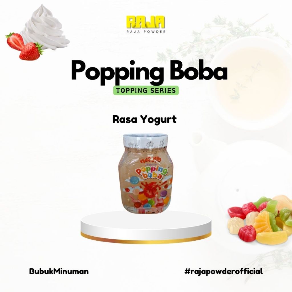 Topping Minuman Popping Boba Rasa Buah Yogurt