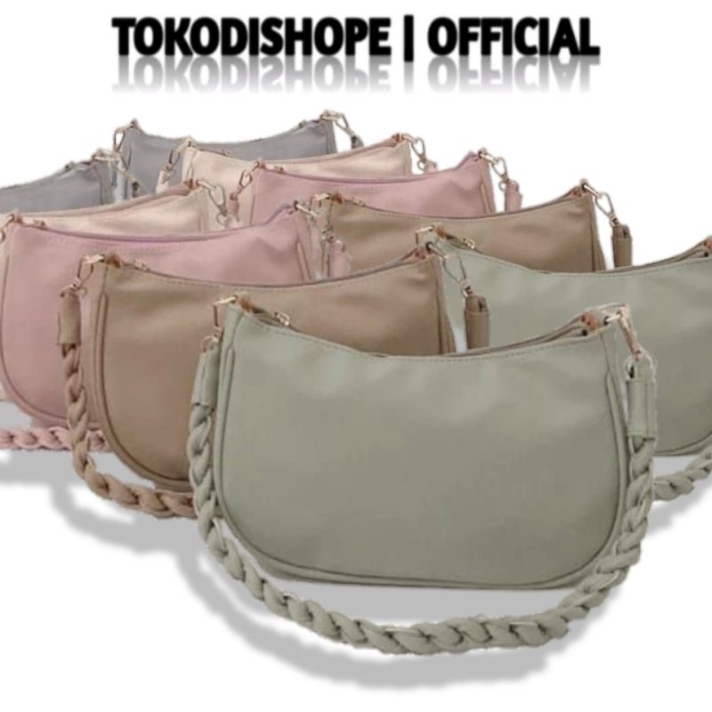 Tas wanita shoulder bag premium tali kepang olate bag tas bahu