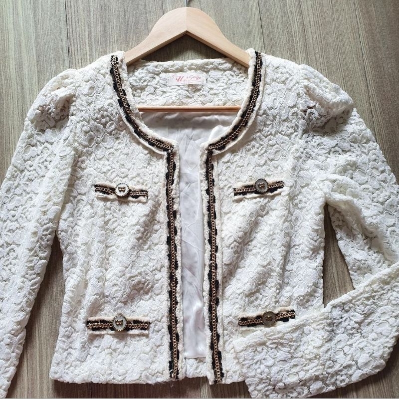 Crochet Blazer Outer Brokat