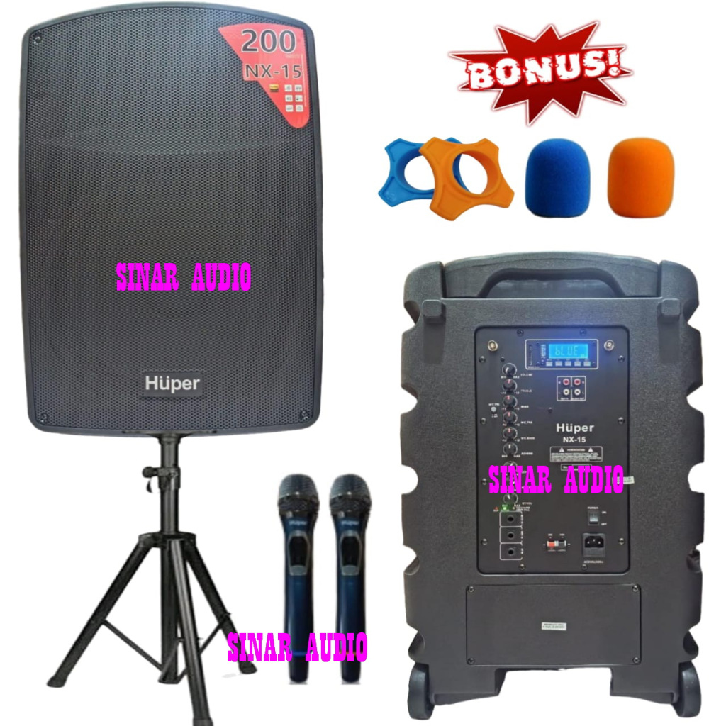 Speaker Portable 15 Inch HUPER NX15 huper NX-15 Meeting Wireless Original garansi resmi