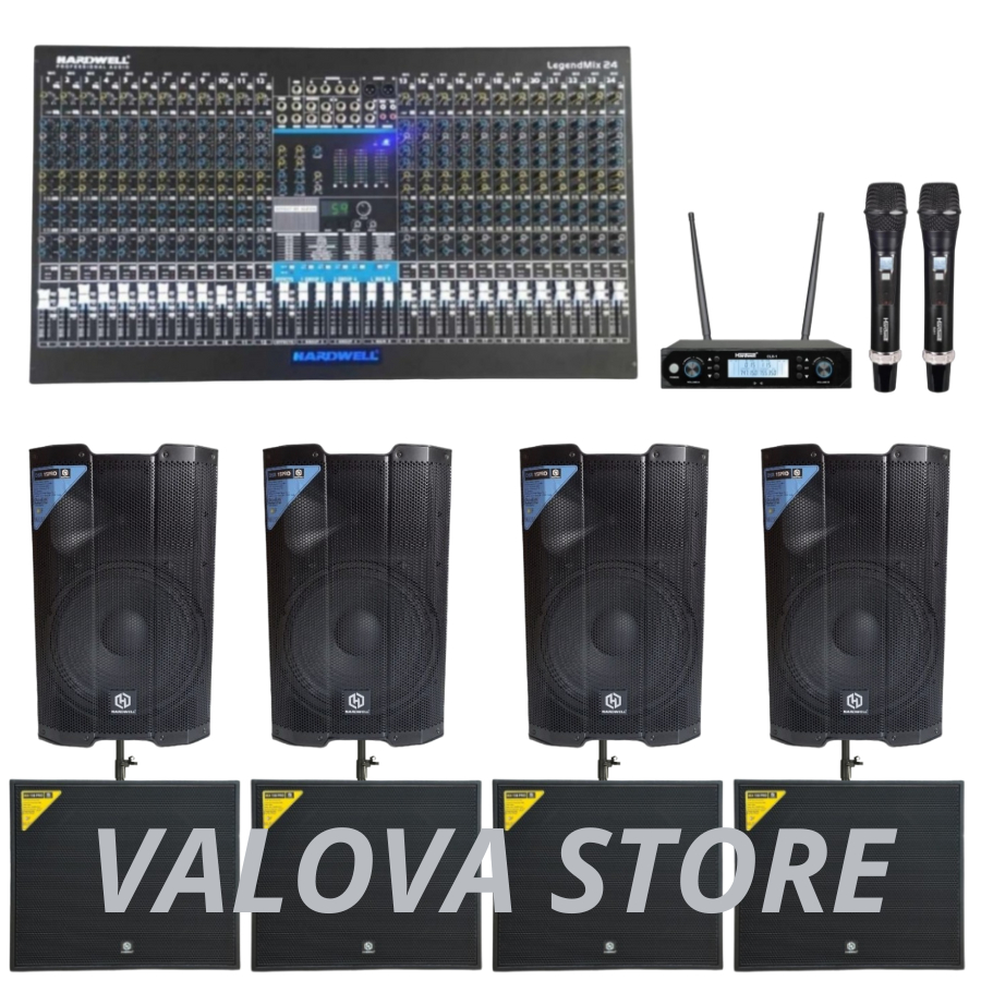 Paket 28 soundsystem HARDWELL DSR 15 PRO + Legendmix 24 + IRX118 PRO