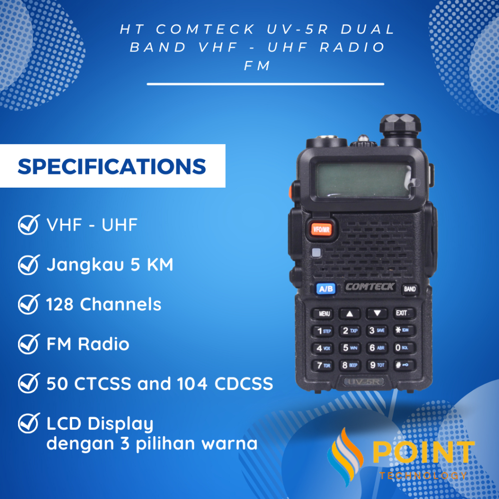 HT Comteck UV-5R Dual Band VHF - UHF Radio FM