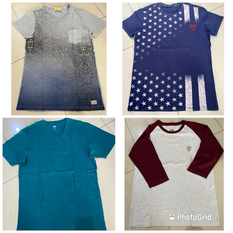 camel active uniqlo kaos kaus tshirt t-shirt pria laki-laki dewasa remaja abu gray biru tua navy hij
