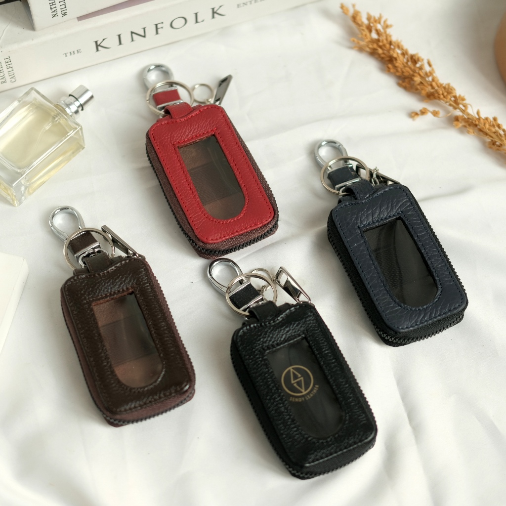 Gantungan Kunci Mobil Kulit Asli Dompet STNK Key chain Tempat Remote Sendy Leather GK 15
