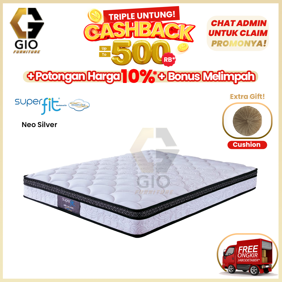 Kasur Comforta SuperFit Neo Silver / Comforta SuperFit Springbed Neo Silver (Hanya Kasur)