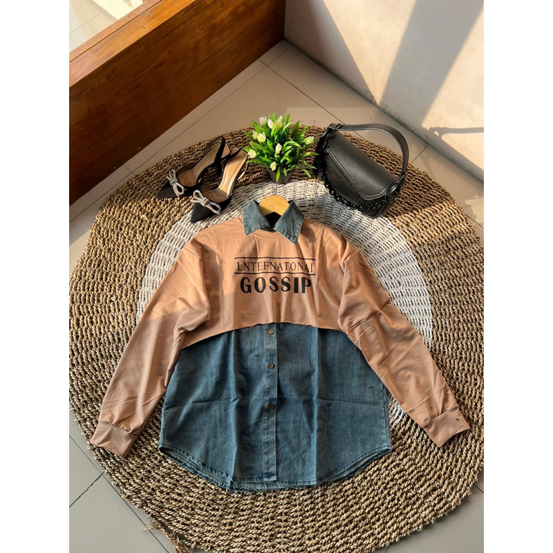 ATasan Blouse Viralll 2in1 import