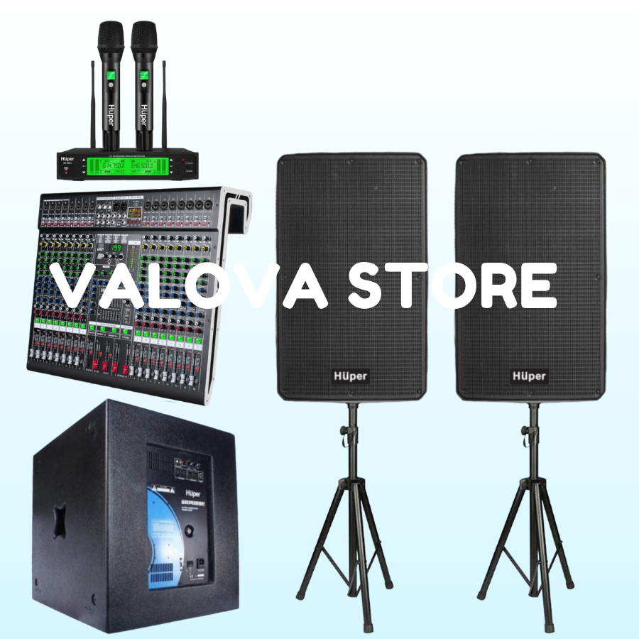 Paket 9 soundsystem Huper QA15A + Sub SRP118SE + Huper QX 16