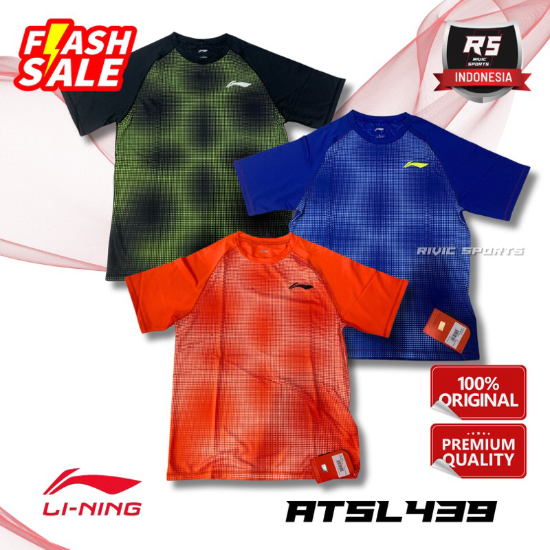 Baju Kaos / Jersey LINING ATSL 439 ATSL439 ORIGINAL BADMINTON TURBO DRY AIR DRY TECHNOLOGY MADE IN C