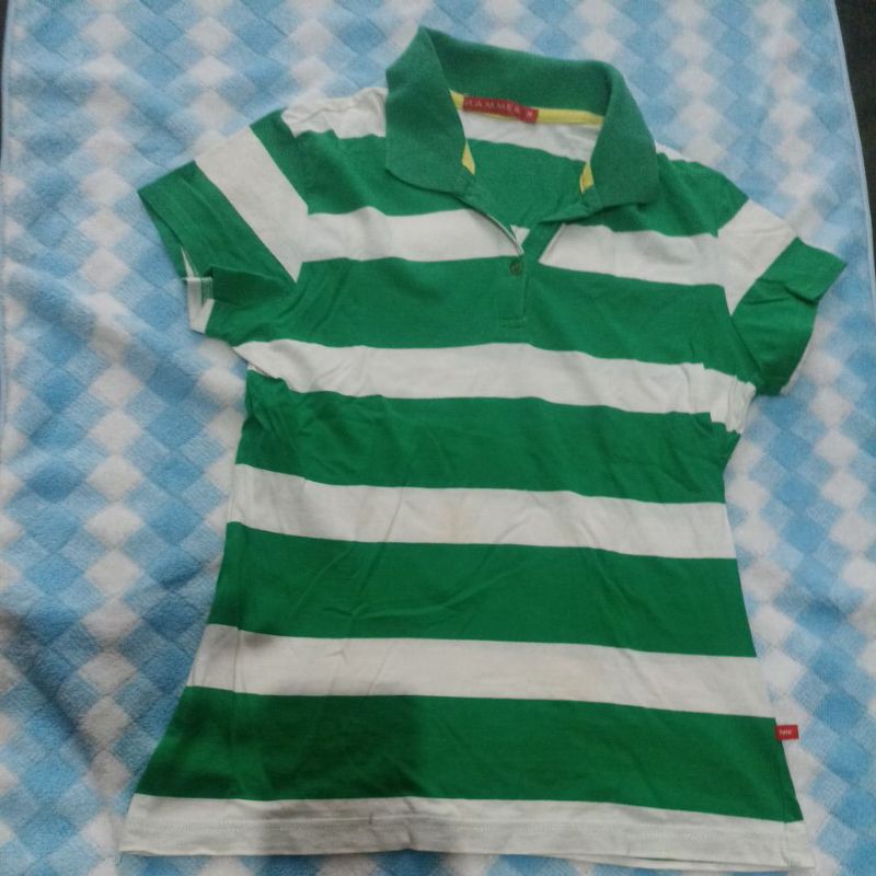 Preloved kaos anak hammer size M hijau garis