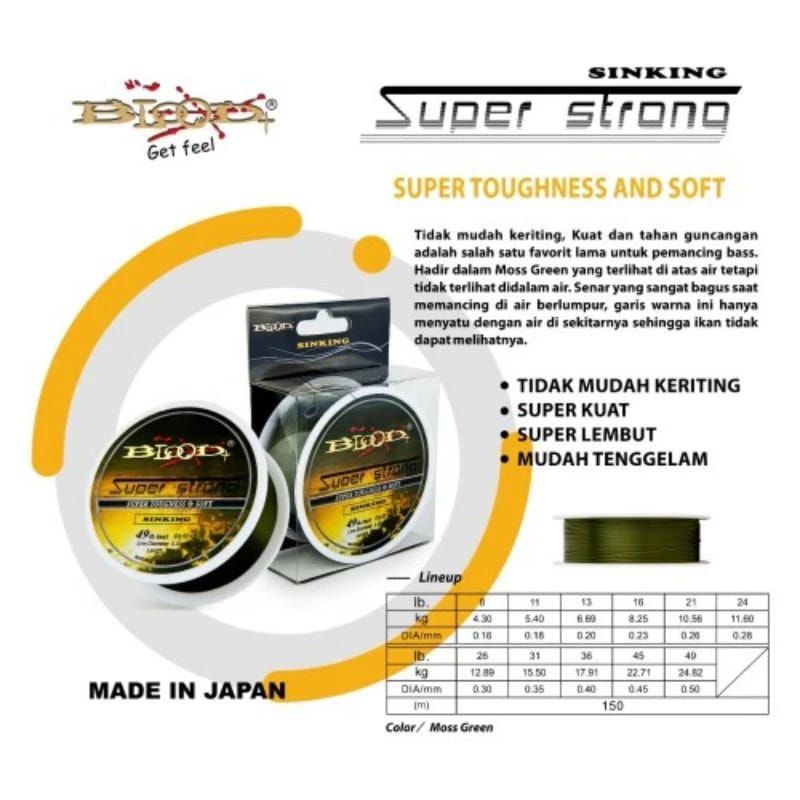 senar blood super strong 150m -senar pancing