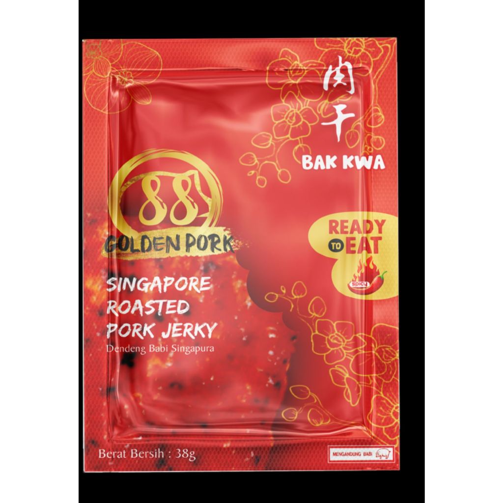 

Golden pork-Bak Kwa-Dendeng Babi ala Singapore Siap Makan 35g-Ori-Spicy - Original