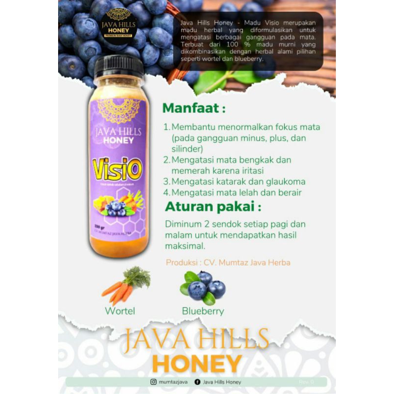 

Madu Visio Java Hills Honey / Javahills Honey / Madu Herbal Untuk Mata