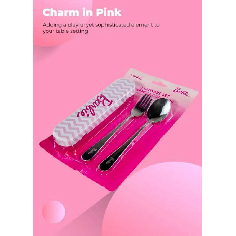 Set Alat Makan Barbie x Miniso
