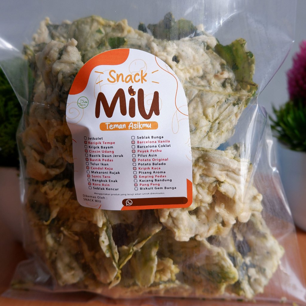 

Snack Miu - Keripik Bayam / Peyek Daun Bayam Renyah 250gr