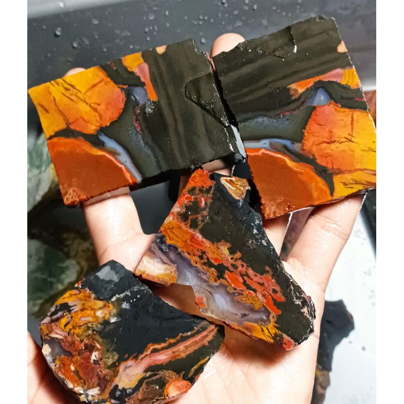 BAHAN NATURAL ROUGH PANCAWARNA GARUT CIANGEL EDONG / BATU AKIK MOTIF GAMBAR