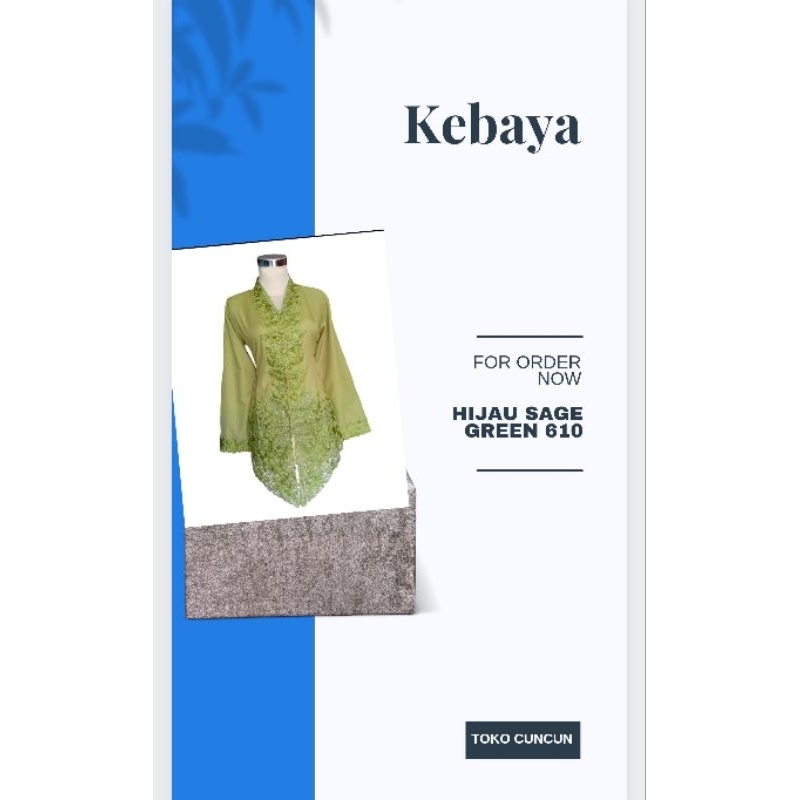 KEBAYA ENCIM BORDIR HIJAU SAGE GREEN 610 Kebaya modern Atasan kebaya