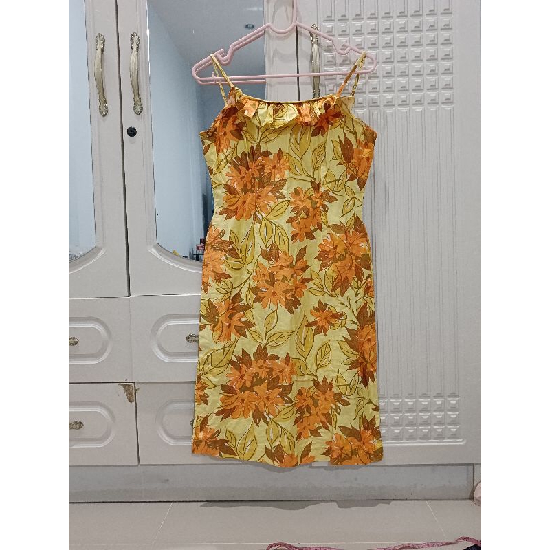 Yellow Autumn Bodycon/Midi LongDress