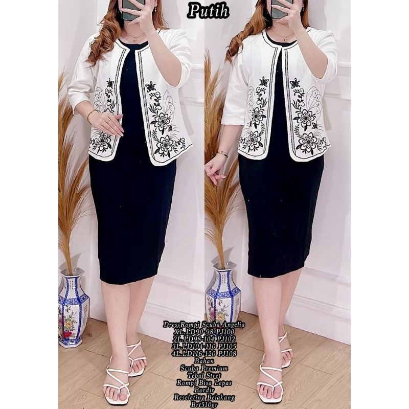 WAJIB TANYA STOCK DULU DRESS SCUBA PREMIUM DRESS CARDIGAN FASHION Dress Scuba bordir SCUBA PREMIUM T