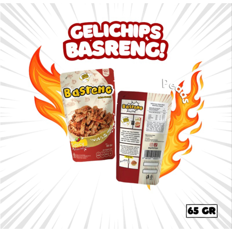 

Geli Chips - Basreng Spicy Pedas Gurih Daun Jeruk (Bakso Goreng) 65gr